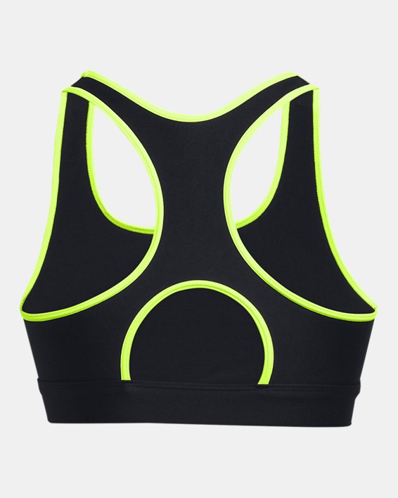 Women's HeatGear® Mid Padless Sports Bra, Black, pdpMainDesktop image number 10